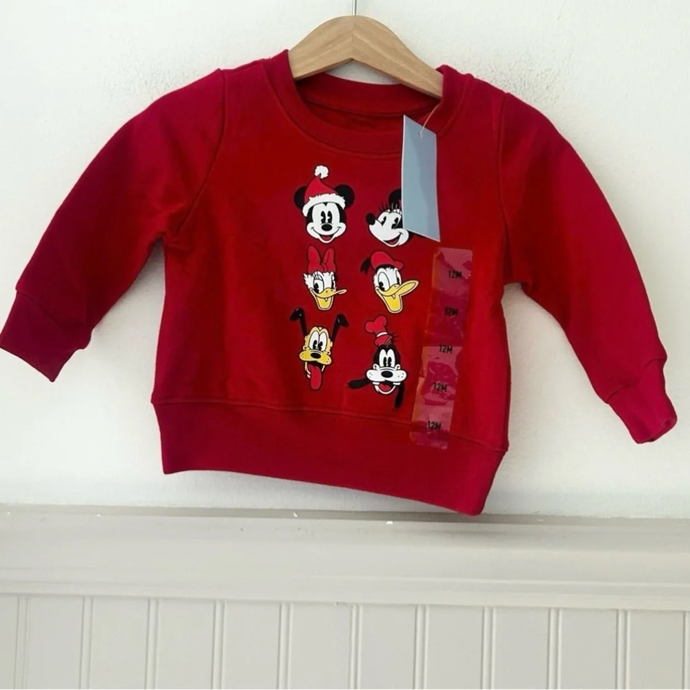 ⭐️ NEW Disney Baby 12 Months Red Christmas Matching Set